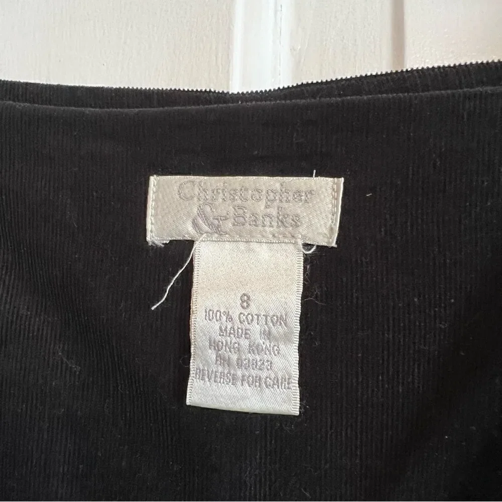 Christopher & Banks Vintage Black Winter Overall Dress 8